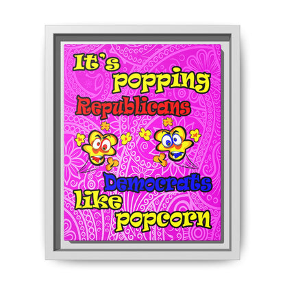 popping like popcorn - framed canvas art (pink swirl)