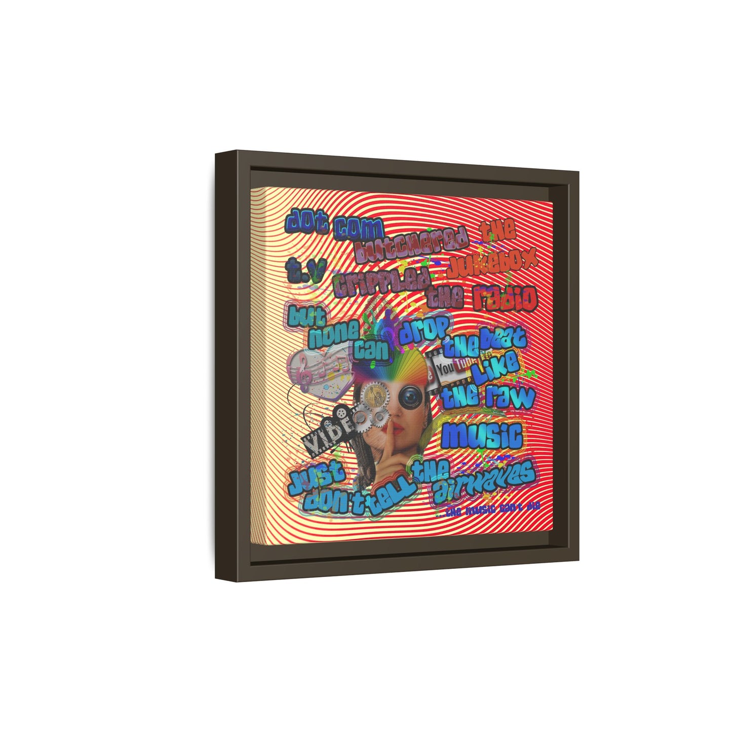 drop the beat - framed canvas art (yellow-orange wave)