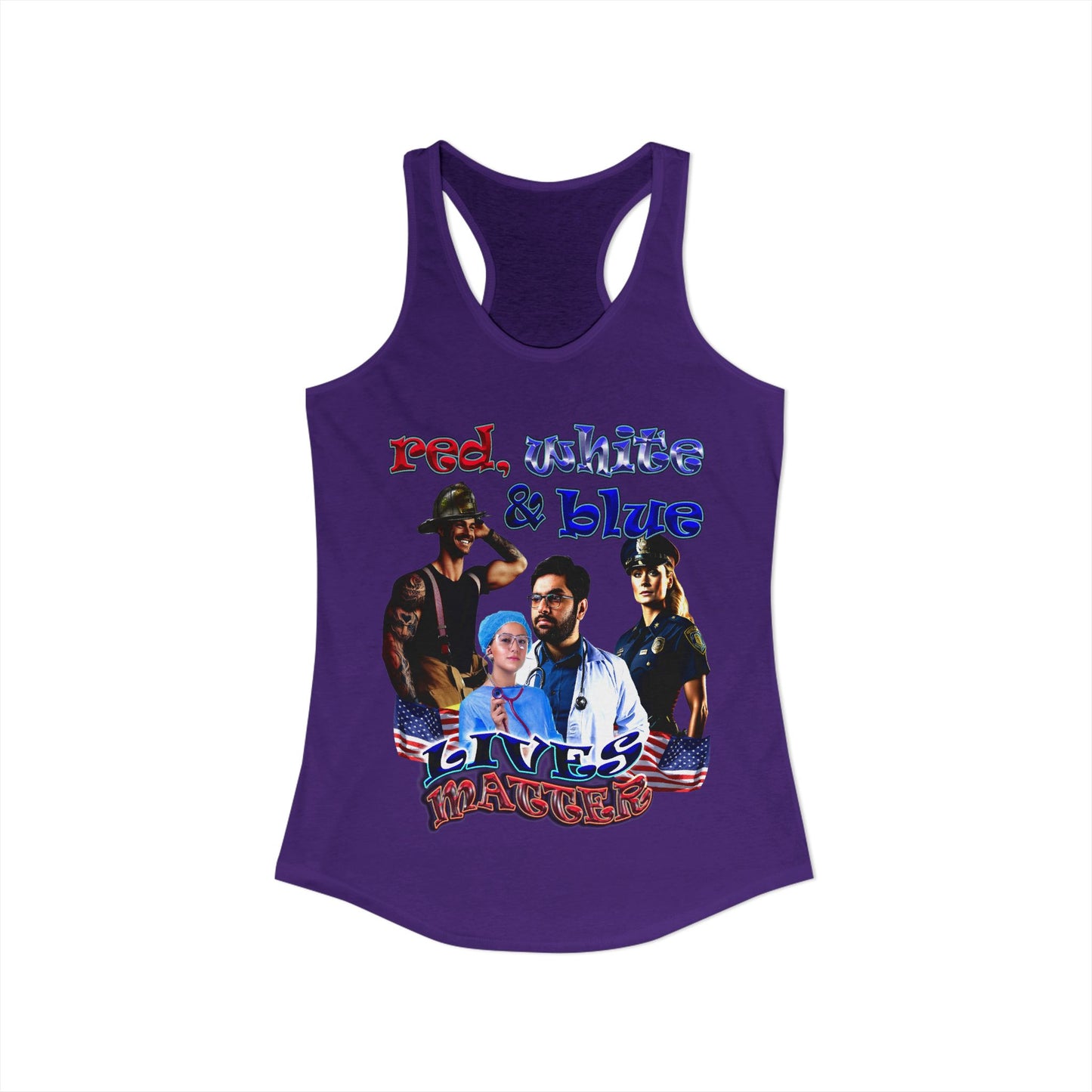 rw&b lives matter - Women's Ideal Racerback Tank