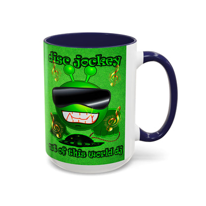 disc jockey - Accent Mug (green turf)