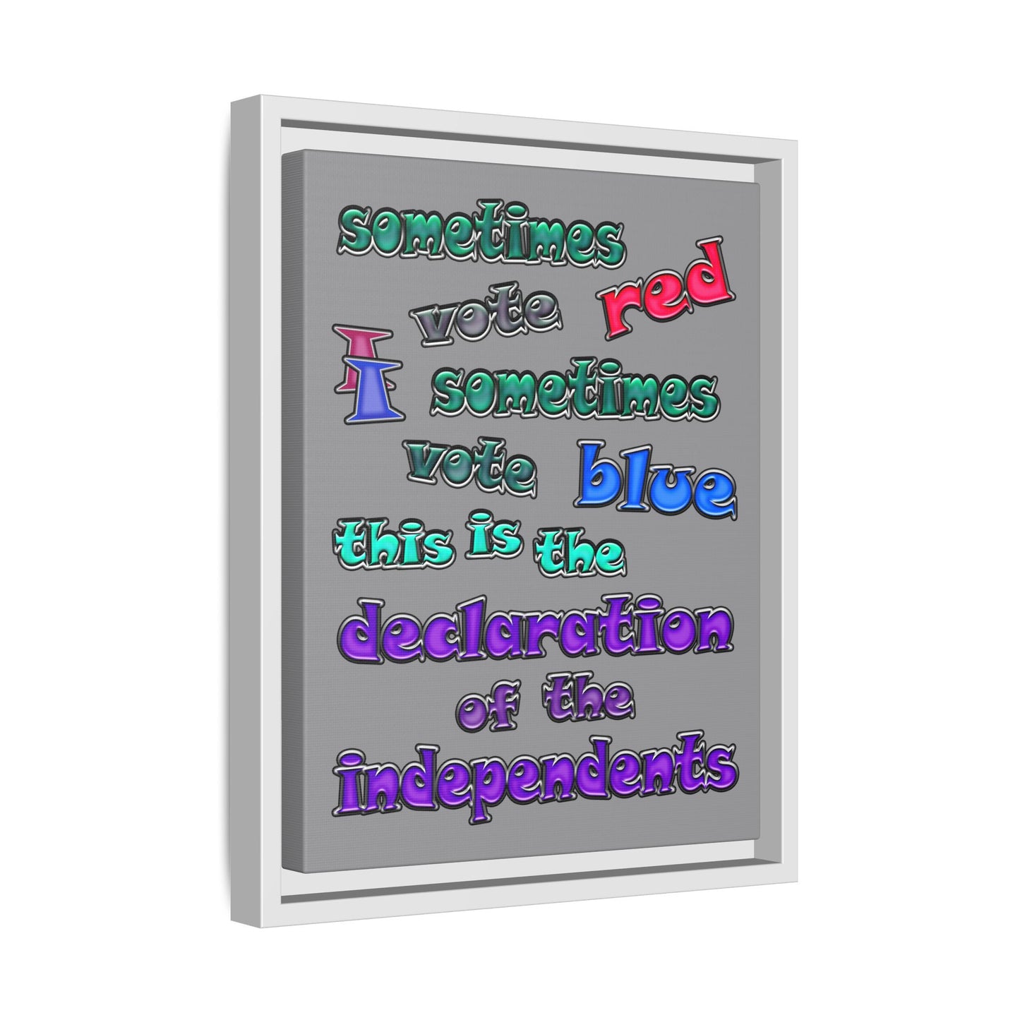declaration of the independents - framed canvas art (grey)