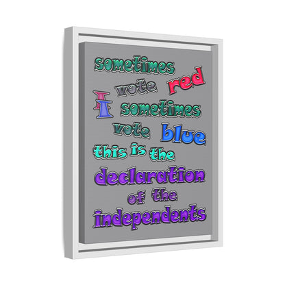declaration of the independents - framed canvas art (grey)