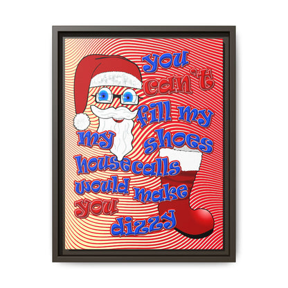 santa's shoes - framed canvas art (yellow-orange wave)