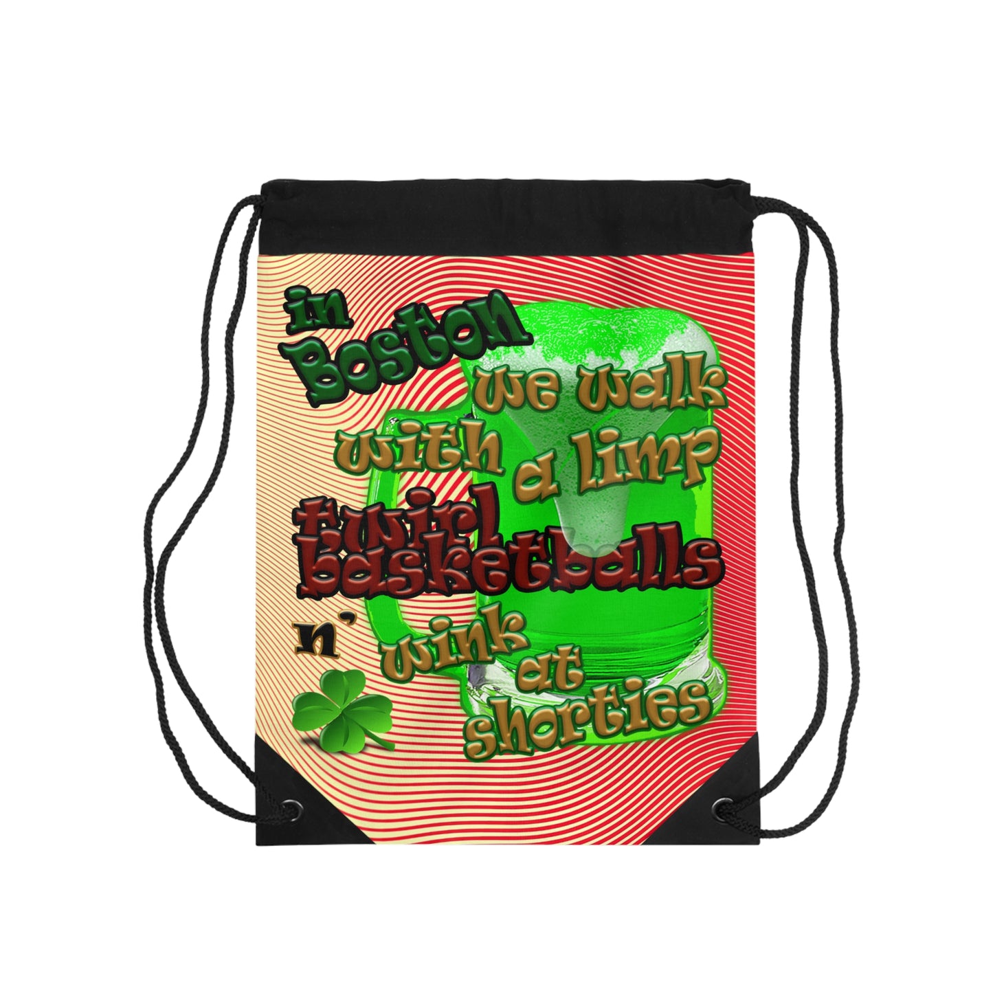 celtics logo - Drawstring Bag (yellow-orange wave)