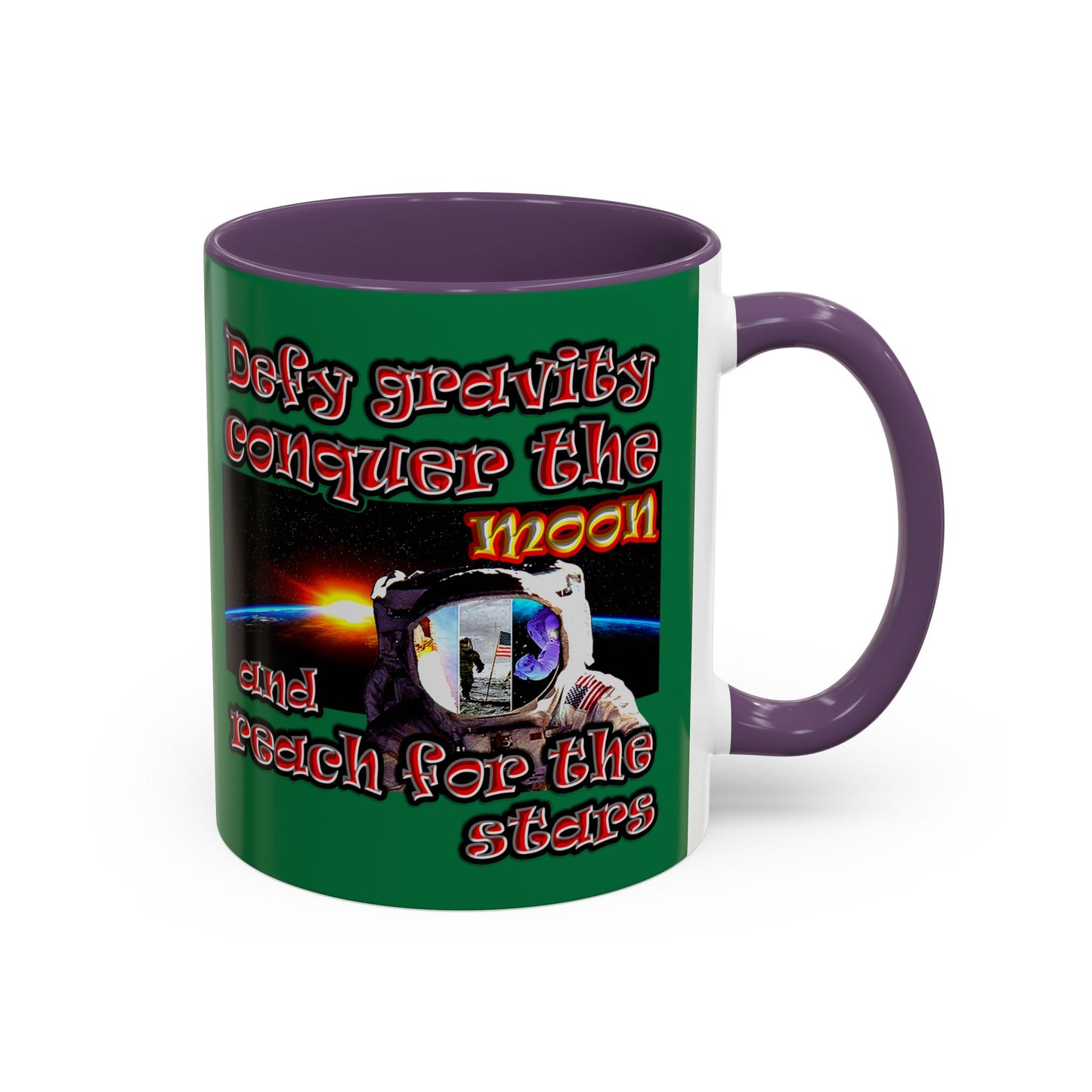 defy conquer reach - Accent Mug (dark green)