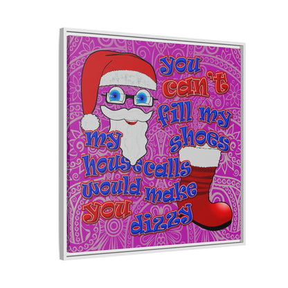 santa's shoes - framed canvas art (pink swirl)