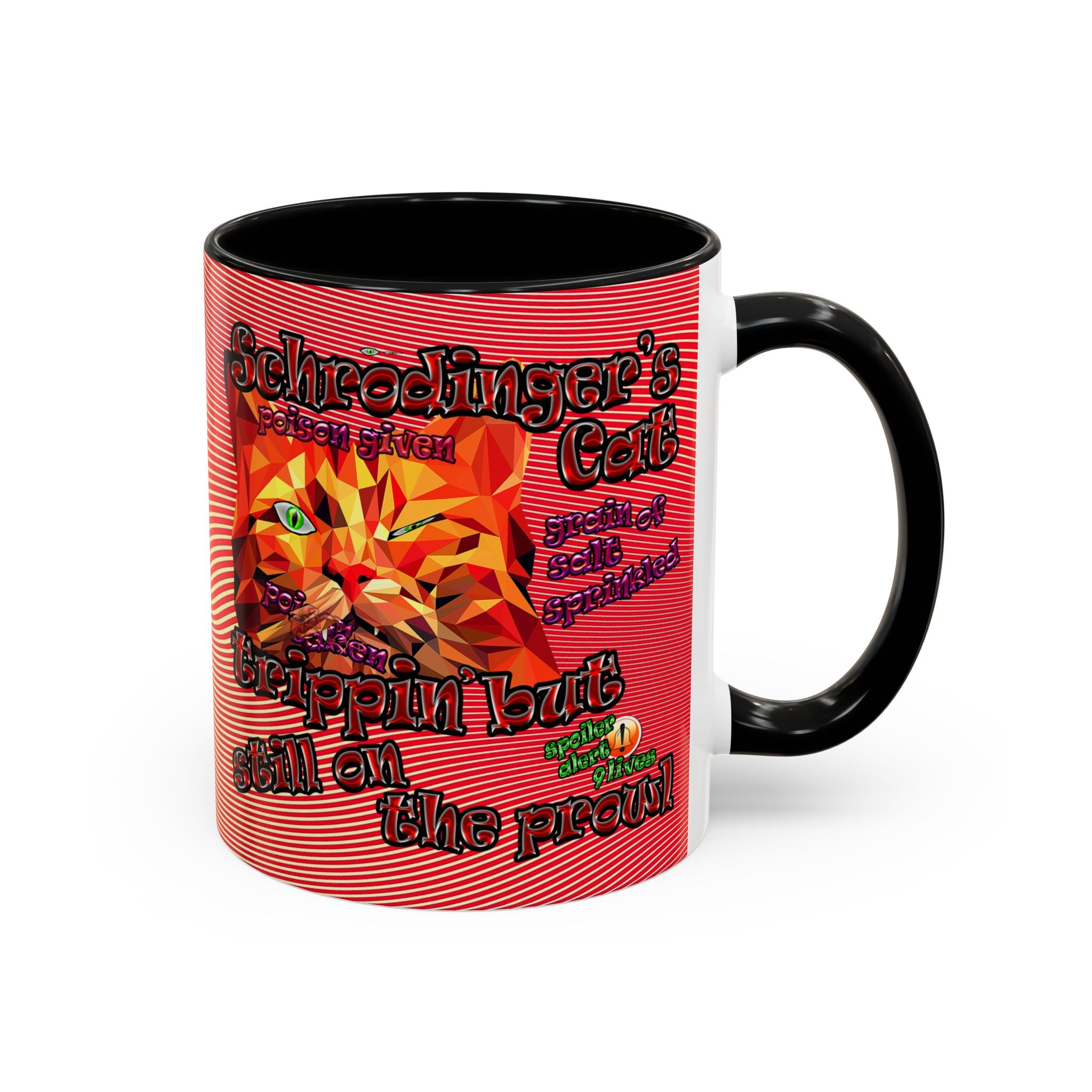 schrodinger's cat - Accent Mug (yellow-orange wave)