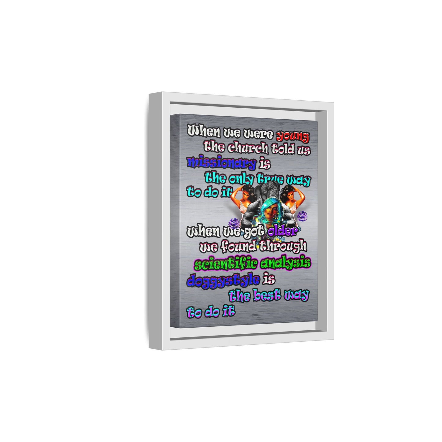 doggystyle - framed canvas art (brushed nickel)