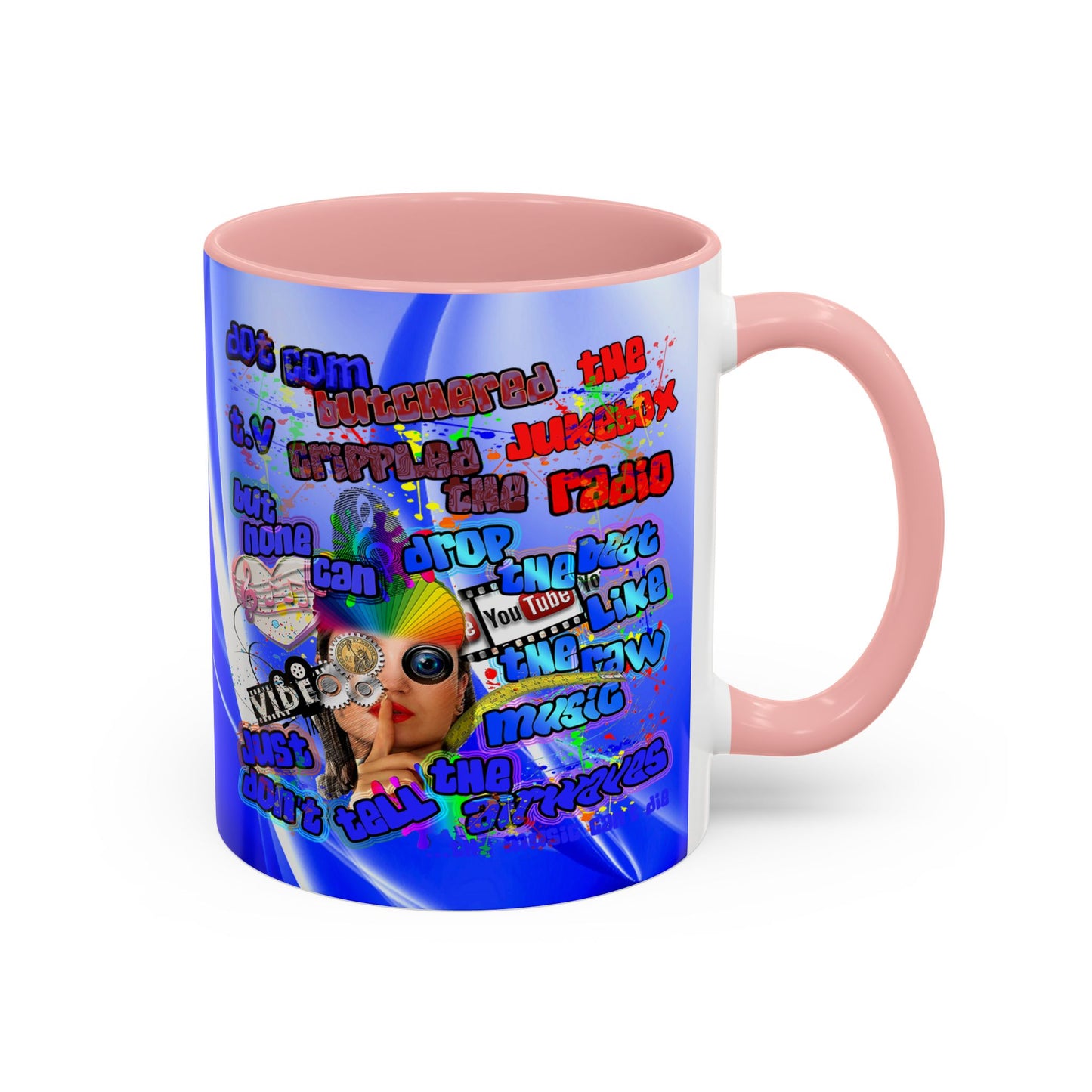 drop the beat - Accent Mug (blue-white wave)