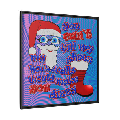 santa's shoes - framed canvas art (light blue-purple wave)