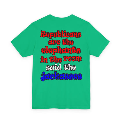 donkeys and elephants - Unisex Jersey Short Sleeve Tee