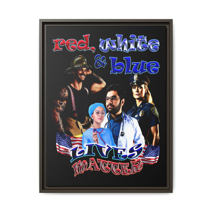 rw&b lives matter - framed canvas art (black)