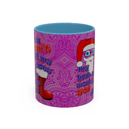 santa's shoes - Accent Mug (pink swirl)