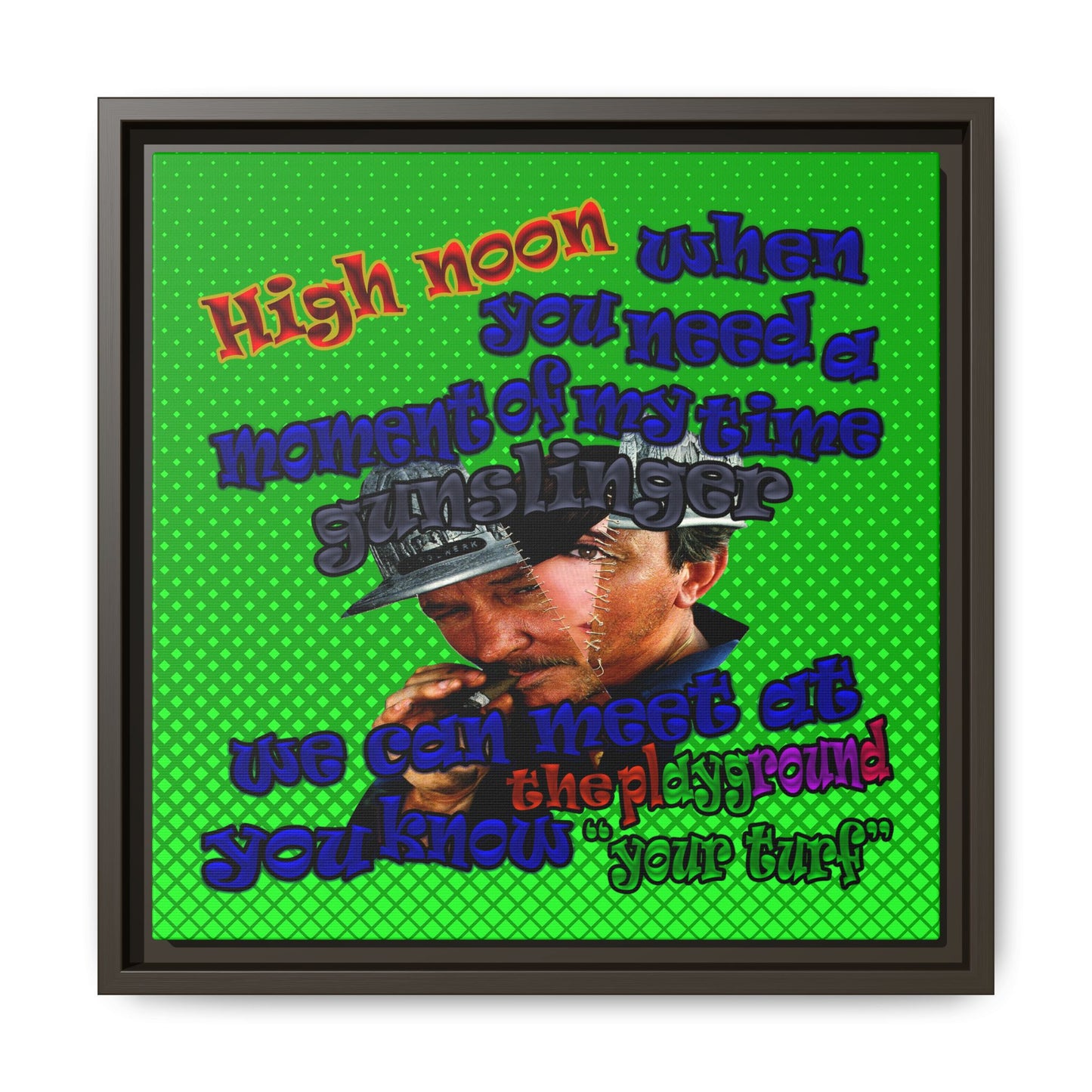 high noon - framed canvas art (logo green)