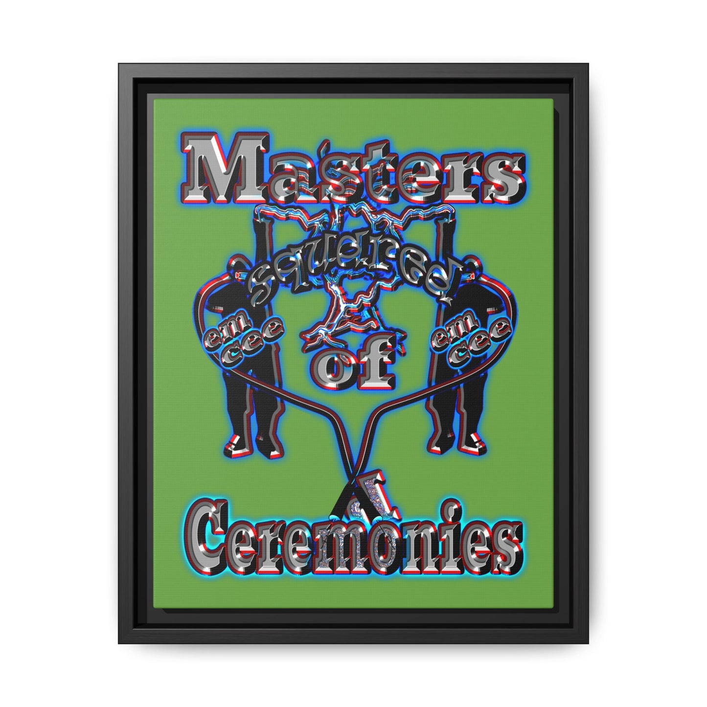 em cee squared - framed canvas art (green)