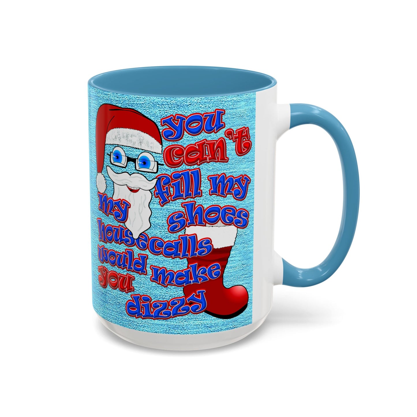 santa's shoes - Accent Mug (faded dark blue)