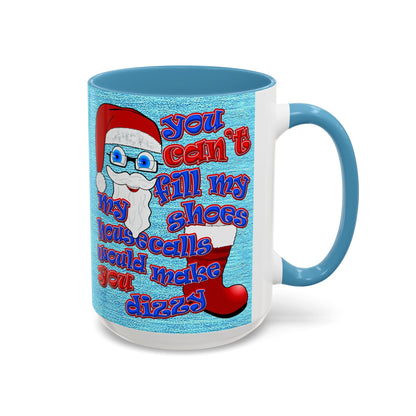 santa's shoes - Accent Mug (faded dark blue)