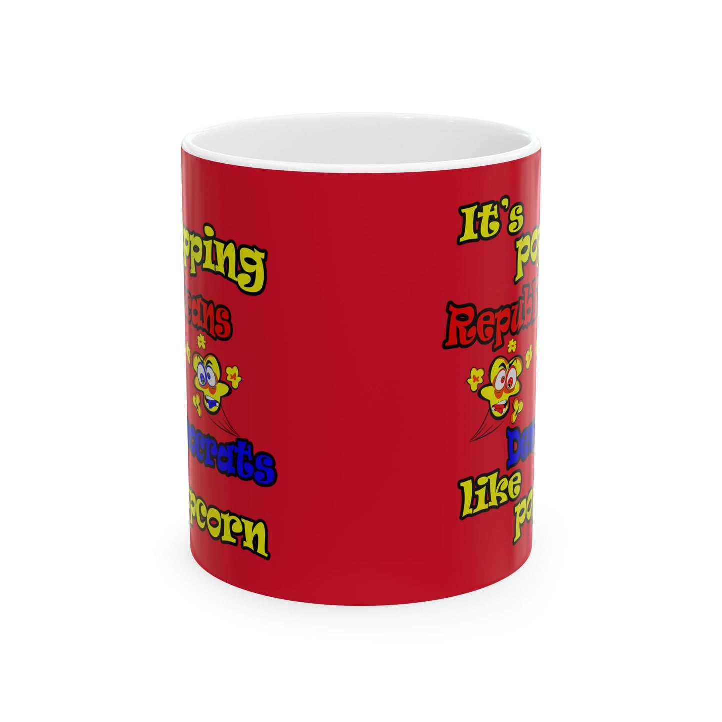 popping like popcorn - White Mug (dark red)
