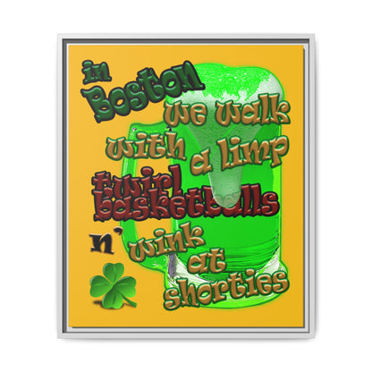 celtics logo - framed canvas art (yellow)