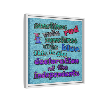 declaration of the independents - framed canvas art (faded blue)