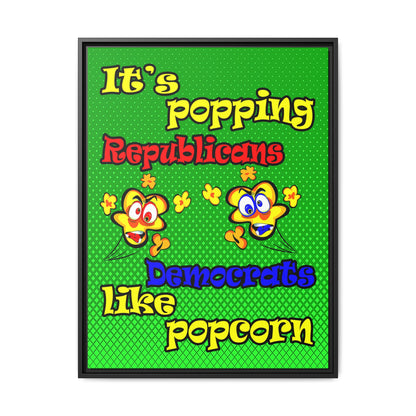 popping like popcorn - framed canvas art (logo green)