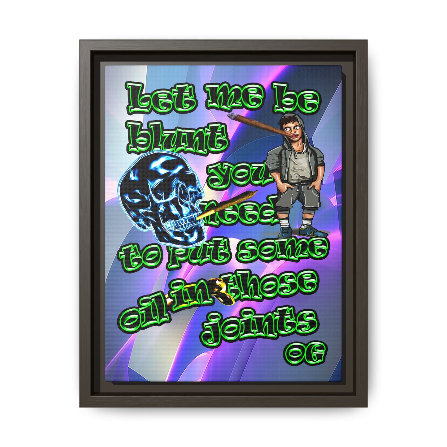 og - framed canvas art (grey-pink wave)