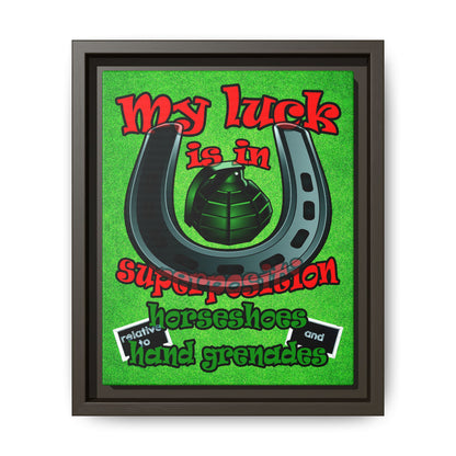 my luck - framed canvas art (green turf)