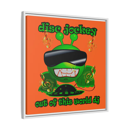 disc jockey - framed canvas art (orange)