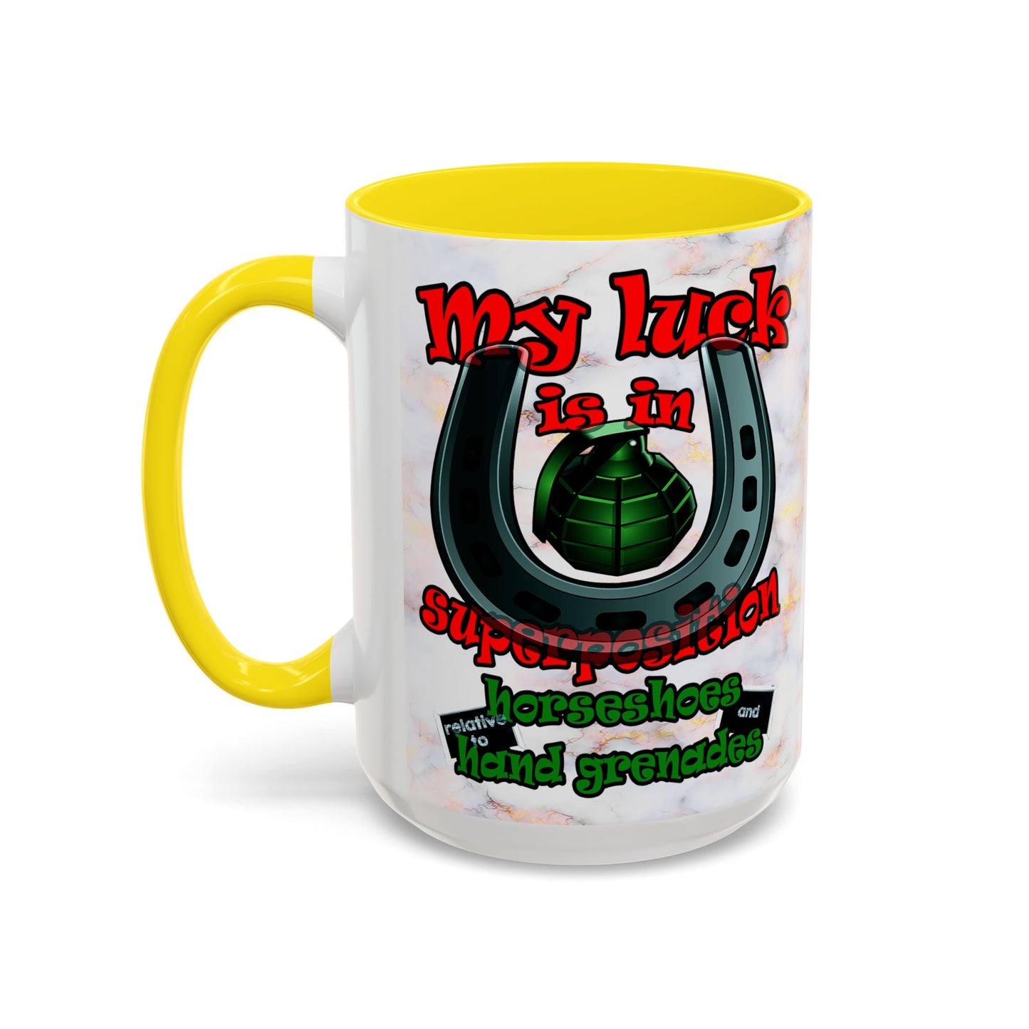 my luck - Accent Mug (white marble)
