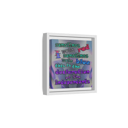 declaration of the independents - framed canvas art (grey-pink wave)