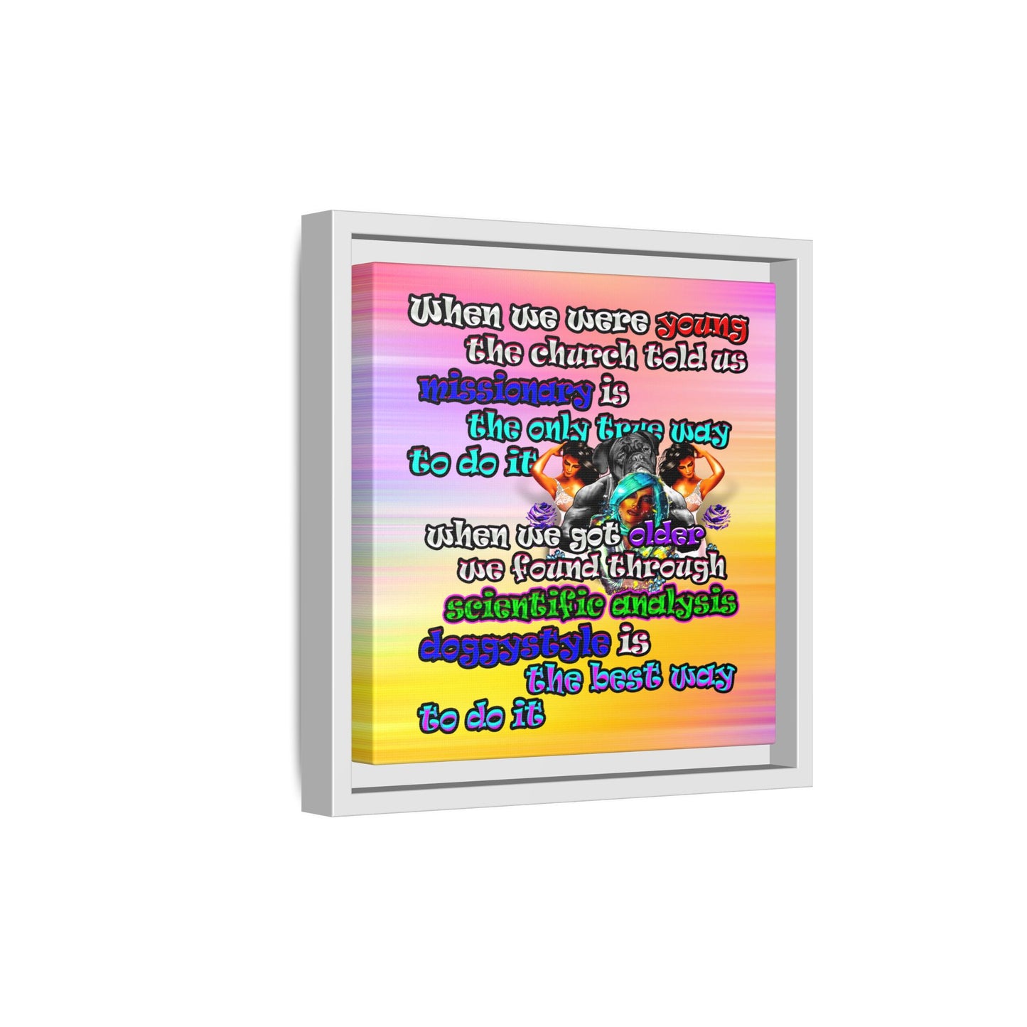 doggystyle - framed canvas art (color blur)