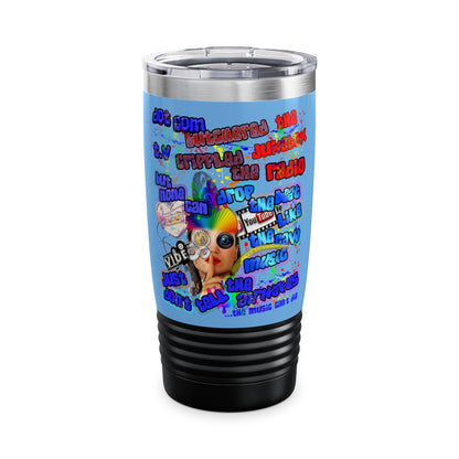 drop the beat - Ringneck Tumbler, 20oz (light blue)