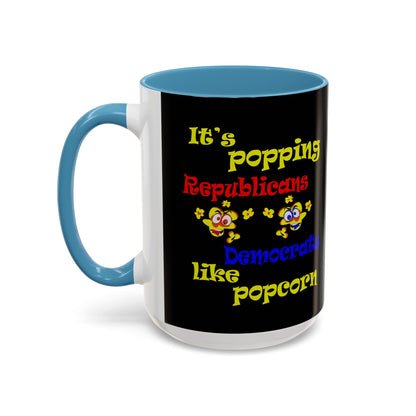 popping like popcorn - Accent Mug (black)
