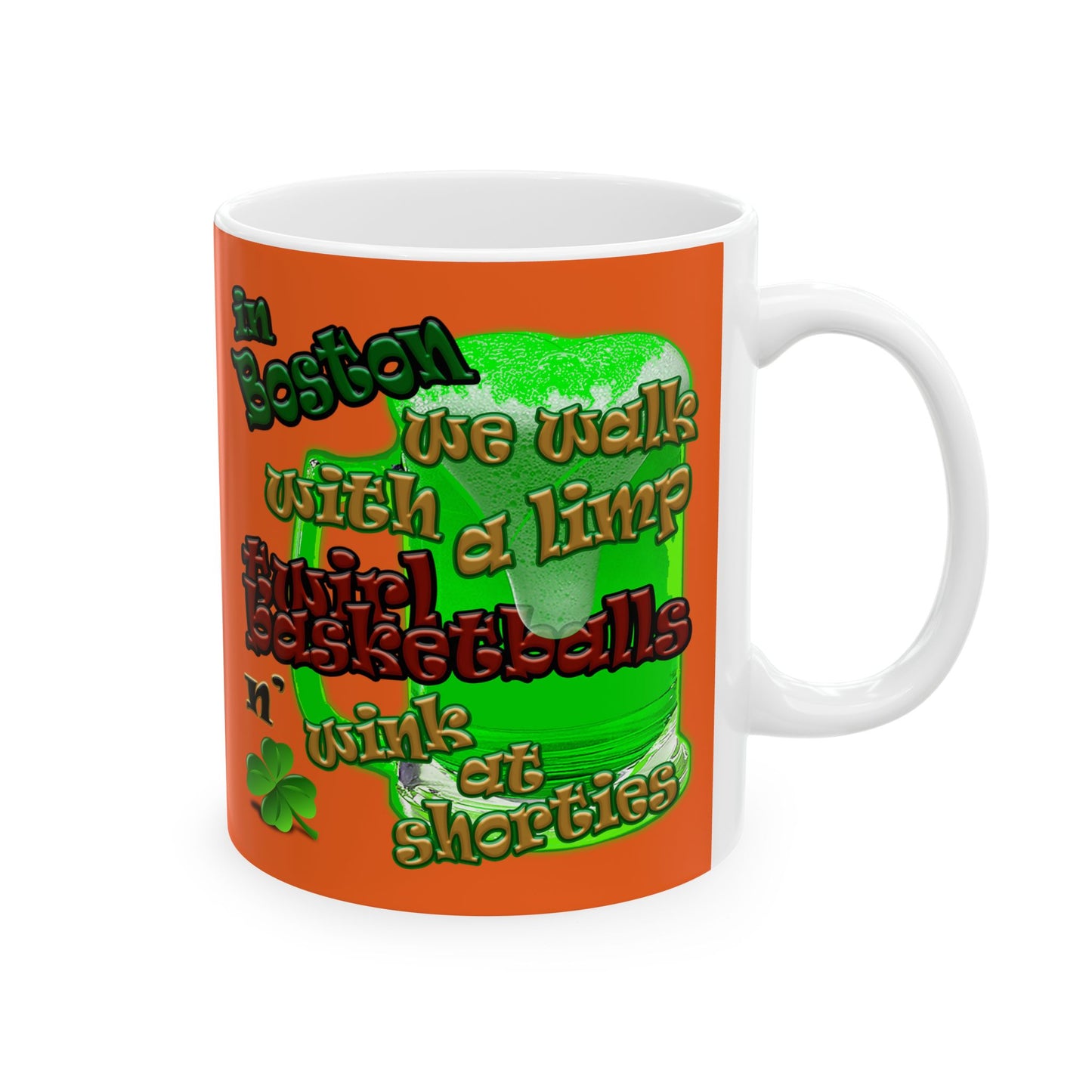 celtics logo - White Mug (orange)