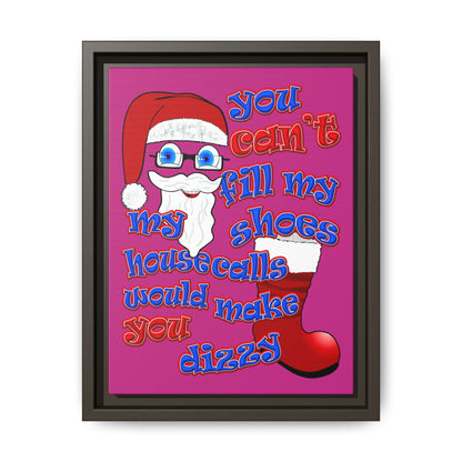 santa's shoes - framed canvas art (pink)