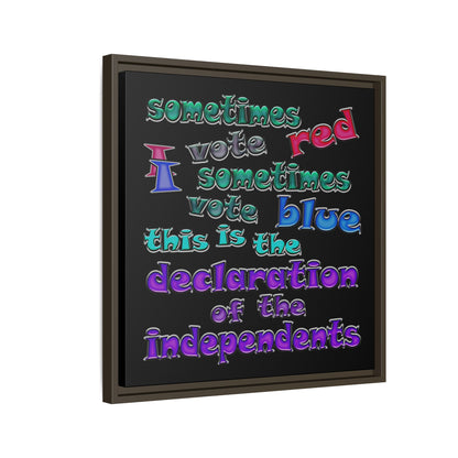 declaration of the independents - framed canvas art (black)