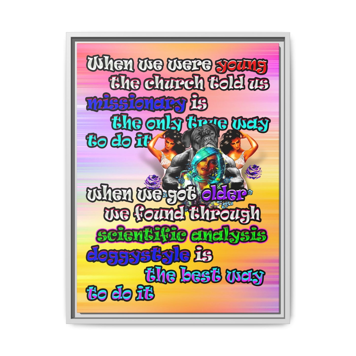 doggystyle - framed canvas art (color blur)