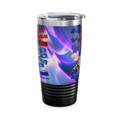 drop the beat - Ringneck Tumbler, 20oz  (grey-pink wave)