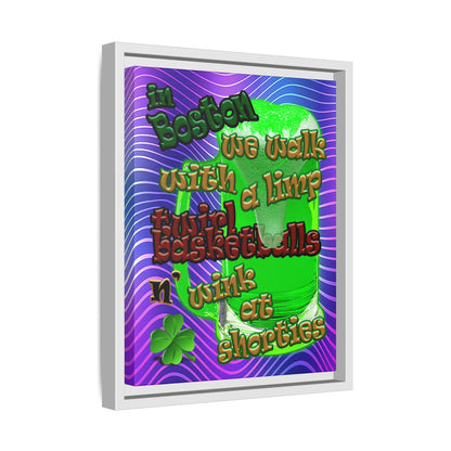 celtics logo - framed canvas art (purple wave)