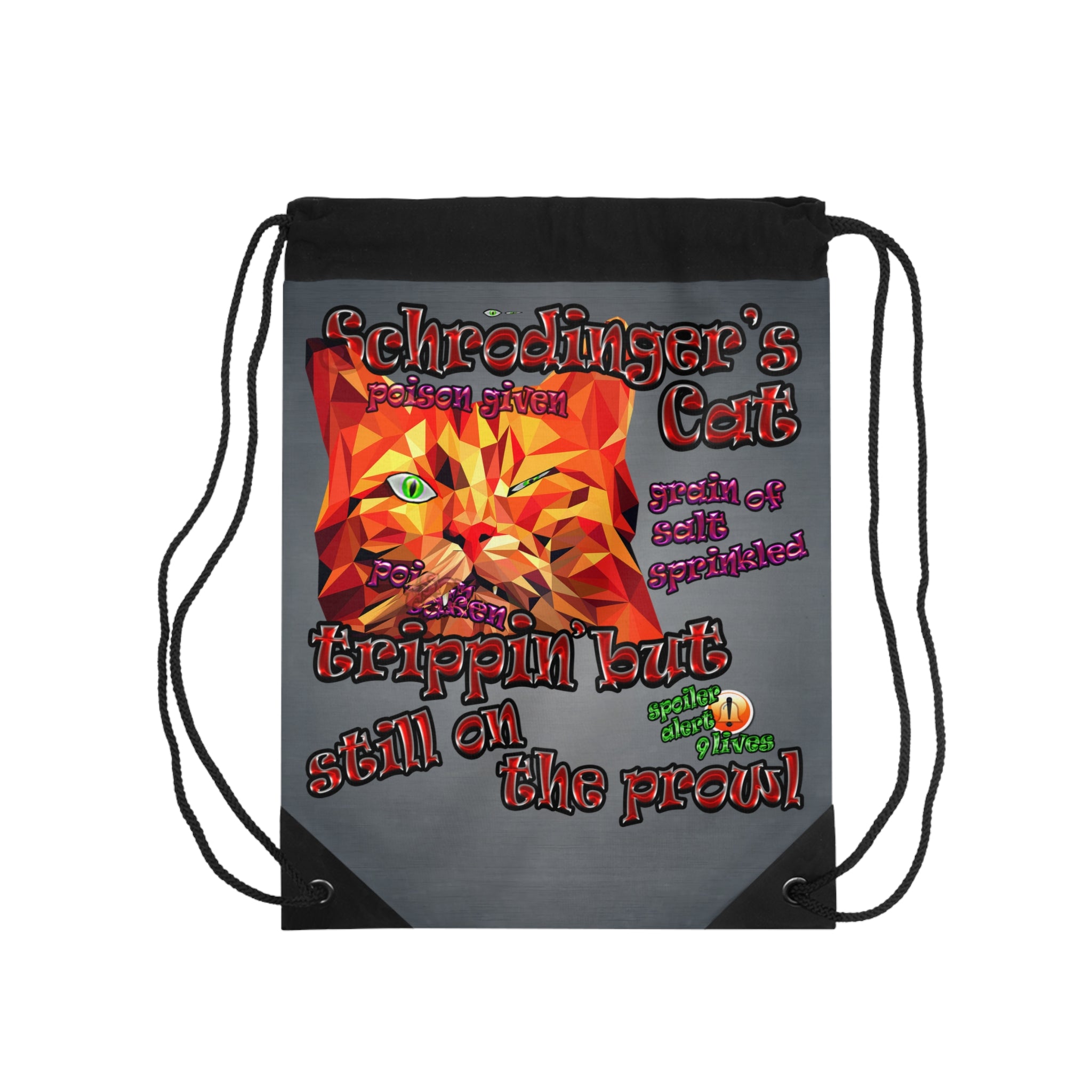 schrodinger's cat - Drawstring Bag (grey-light grey)