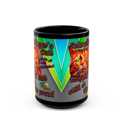 schrodinger's cat - Black Mug (rainbow split)
