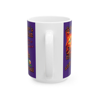 schrodinger's cat - White Mug (purple)