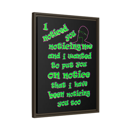 noticed you noticing - framed canvas art (black)