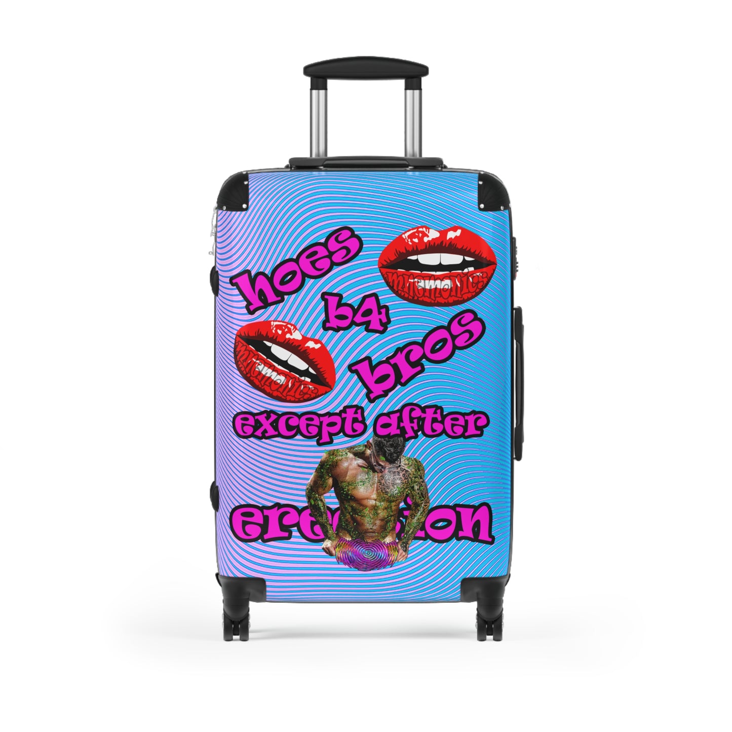 hoes b4 bros - Suitcase (light blue-purple wave)