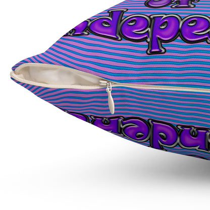 declaration of the independents - Spun Polyester Square Pillow - (light blue-purple wave)
