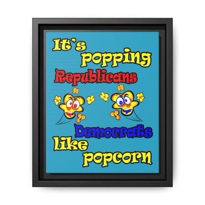 popping like popcorn - framed canvas art (turquoise)