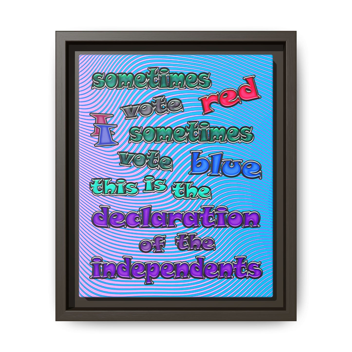 declaration of the independents - framed canvas art (light blue-purple wave)