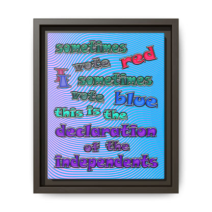 declaration of the independents - framed canvas art (light blue-purple wave)