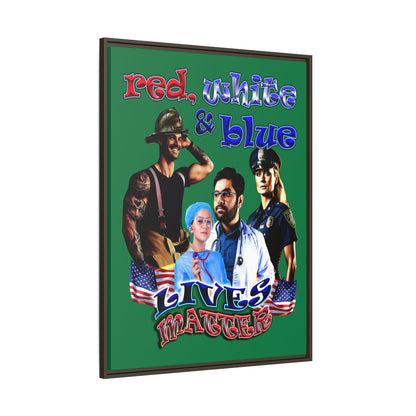 rw&b lives matter - framed canvas art (dark green)