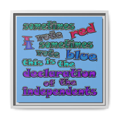 declaration of the independents - framed canvas art (light blue)